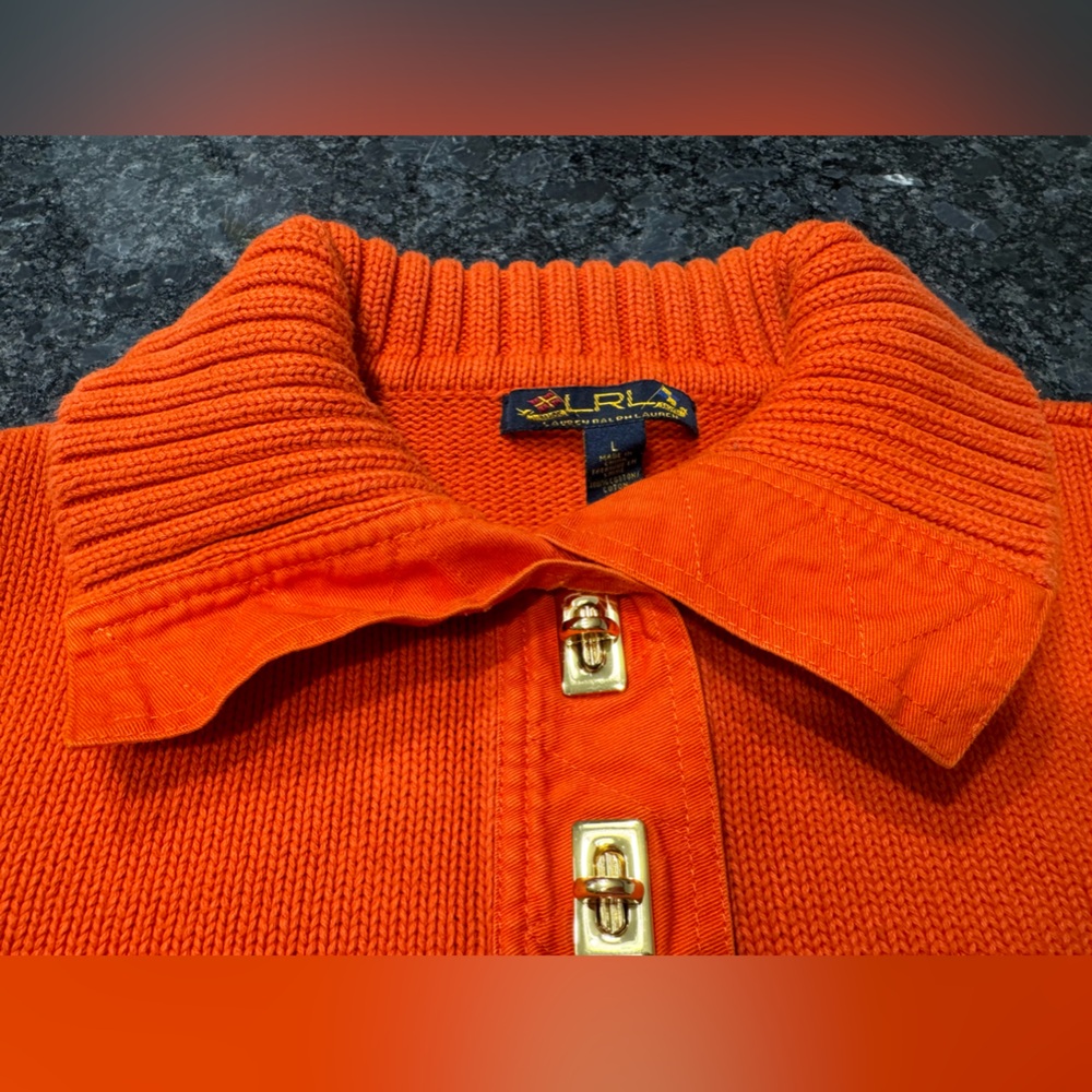 Lauren Ralph Lauren women’s large orange sweater - Picture 6 of 14